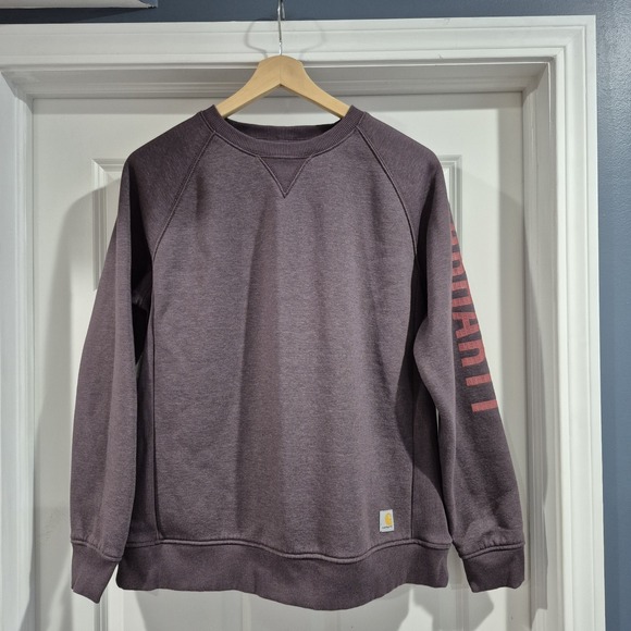 Carhartt Tops - Carhartt Sweatshirt Womens XL Dusty Purple Relaxed Fit Crewneck Midweight Fleece